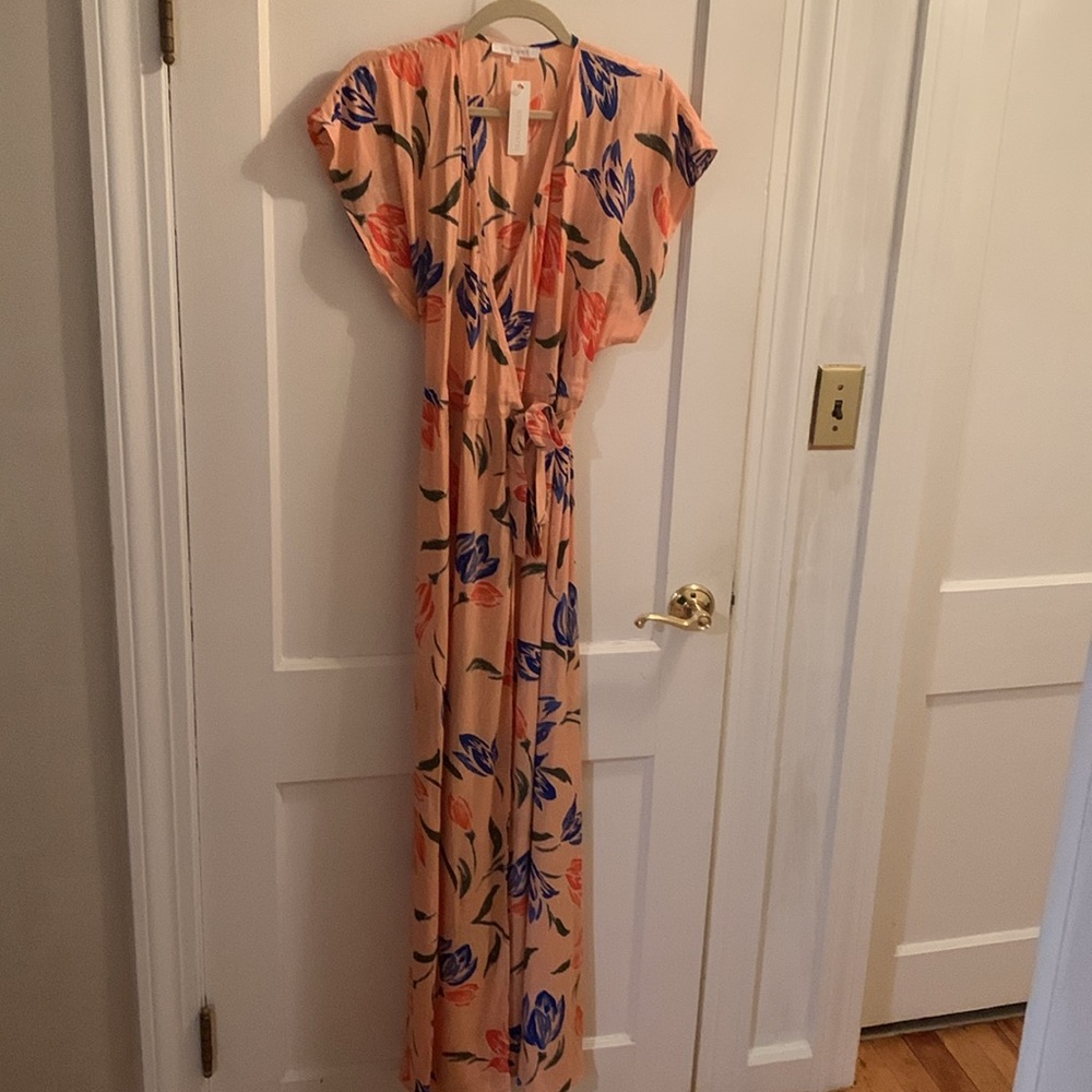 NWT | Olivaceous Floral Tulip Wrap Maxi Dress - Size Large - Picture 8 of 11
